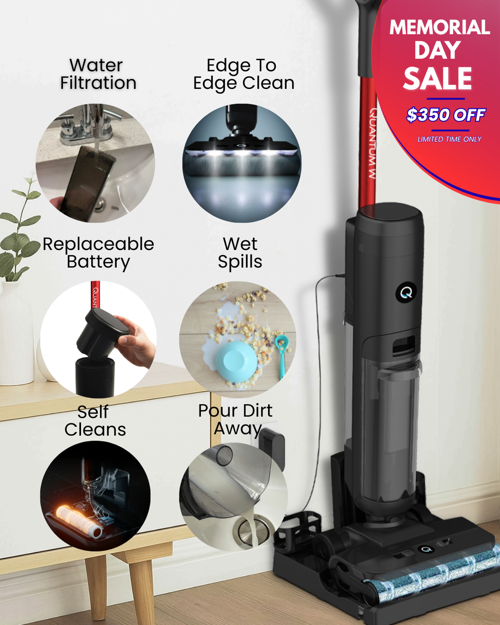 Quantum W - Water Filtration Wet/Dry Vacuum - Detergent included - Note this is a pre order, vacs start shipping June 1st - June 7th